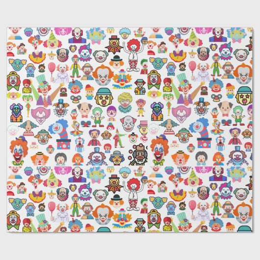 Circus Clown Gift Wrap Party Wrapping Paper ラッピングペーパー (フラット)