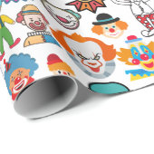 Circus Clown Gift Wrap Party Wrapping Paper ラッピングペーパー (ロールコーナー)