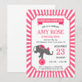 Circus Elephant Birthday Party 招待状 (正面/裏面)