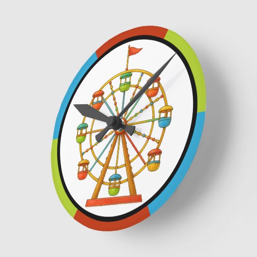 Circus Ferris wheel Wall Clock ラウンド壁時計 (傾斜)