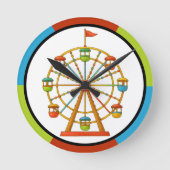 Circus Ferris wheel Wall Clock ラウンド壁時計 (正面)