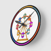 Circus Ferris wheel Wall Clock ラウンド壁時計 (傾斜)
