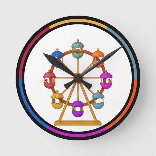 Circus Ferris wheel Wall Clock ラウンド壁時計 (正面)