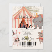 Circus First Birthday Ticket  招待状 (正面)