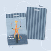 Circus Giraffe Blue Student Hall Pass Badge バッジ