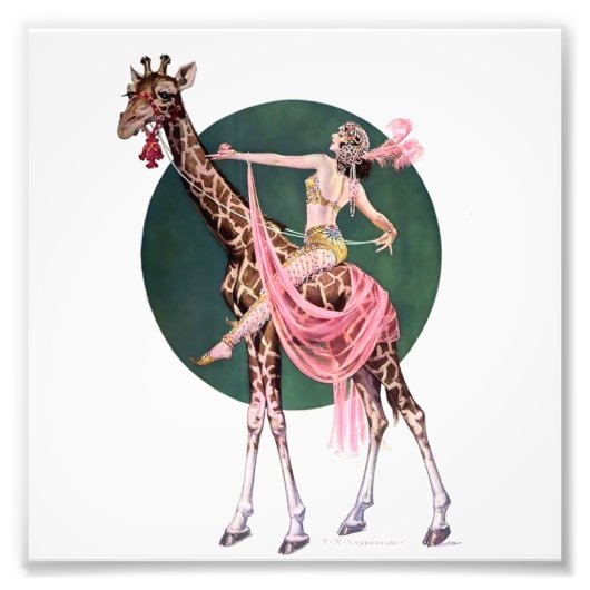 “Circus Giraffe Rider” by FX Leyendecker フォトプリント (正面)