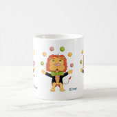 Circus Juggler Lion Kid Mug with Name コーヒーマグカップ (中央)