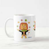 Circus Juggler Lion Kid Mug with Name コーヒーマグカップ (左)
