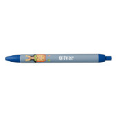 Circus Juggling Lion Blue Kid Personalized Pen 青ボールペン (正面)