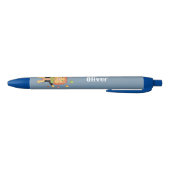 Circus Juggling Lion Blue Kid Personalized Pen 青ボールペン (ボトム)