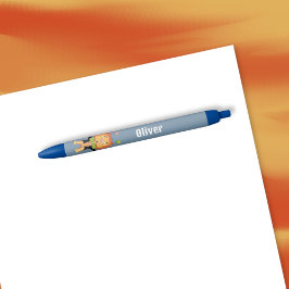 Circus Juggling Lion Blue Kid Personalized Pen 青ボールペン