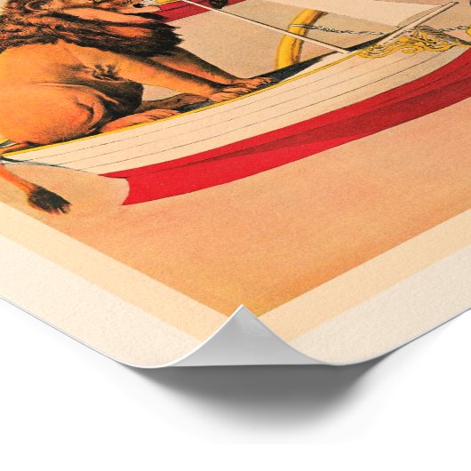 Circus Lions, vintage illustration, ポスター (角)