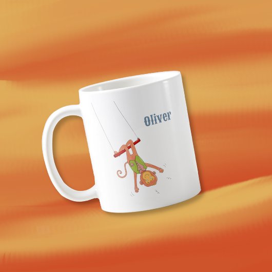 Circus Monkey Acrobat Kid Personalized Mug コーヒーマグカップ