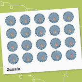 Circus Monkey Student Blue Reward Sticker ラウンドシール