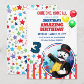 Circus Polar Bear Ringmaster 招待状 (正面/裏面)