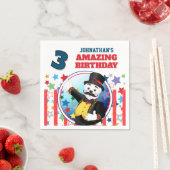 Circus Polar Bear Ringmaster Birthday  スタンダードカクテルナプキン (インサイチュ)