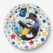 Circus Polar Bear Ringmaster Birthday ペーパープレート (正面)