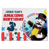 Circus Polar Bear Ringmaster Birthday ラージペーパーバッグ (正面)