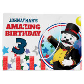Circus Polar Bear Ringmaster Birthday ラージペーパーバッグ (裏面)