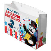 Circus Polar Bear Ringmaster Birthday ラージペーパーバッグ (裏面アングル)