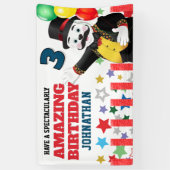 Circus Polar Bear Ringmaster Birthday Banner 横断幕 (縦)