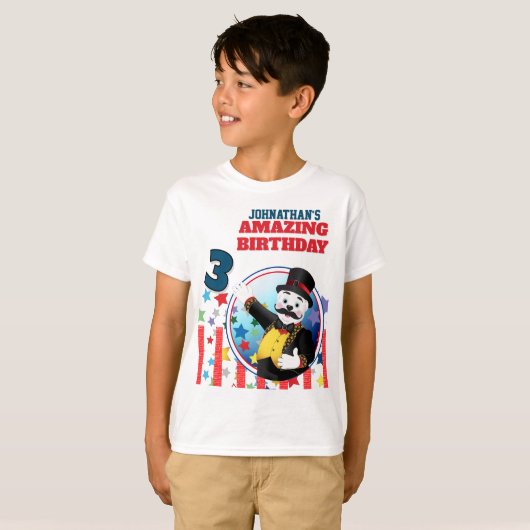 Circus Polar Bear Ringmaster Birthday Tシャツ (正面フル)