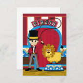 Circus RingmasterとLion RSVPカード (正面/裏面)