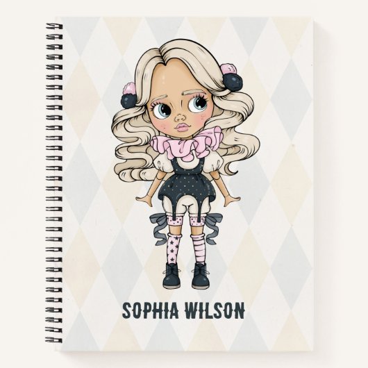 Circus School Pink Cute Girl  Notebook ノートブック (正面)
