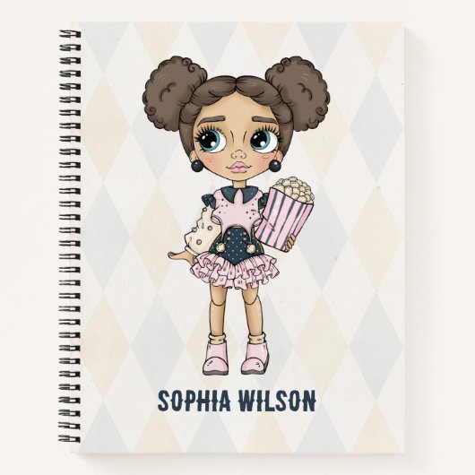 Circus School Pink Cute Girl  Notebook ノートブック (正面)