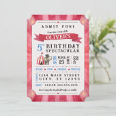 Circus Spectacular Birthday Invitation (Red/Blue) 招待状 (スタンド正面)