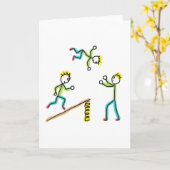 Circus Stickmen Acrobats カード (黄色い花)