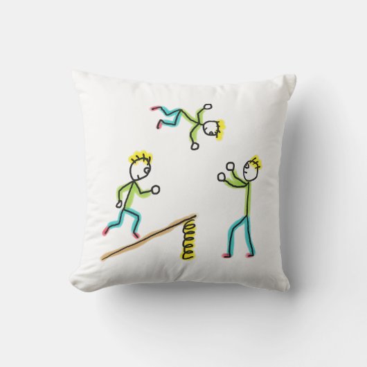 Circus Stickmen Acrobats クッション (正面)
