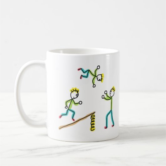 Circus Stickmen Acrobats コーヒーマグカップ (左)