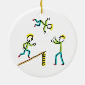Circus Stickmen Acrobats セラミックオーナメント (裏面)