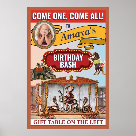 Circus Theme Foam Board Welcome Sign ポスター (正面)