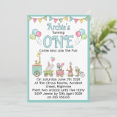 Circus Themed 1st Birthday Invitation 招待状 (スタンド正面)