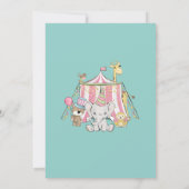 Circus Themed 1st Birthday Invitation 招待状 (裏面)