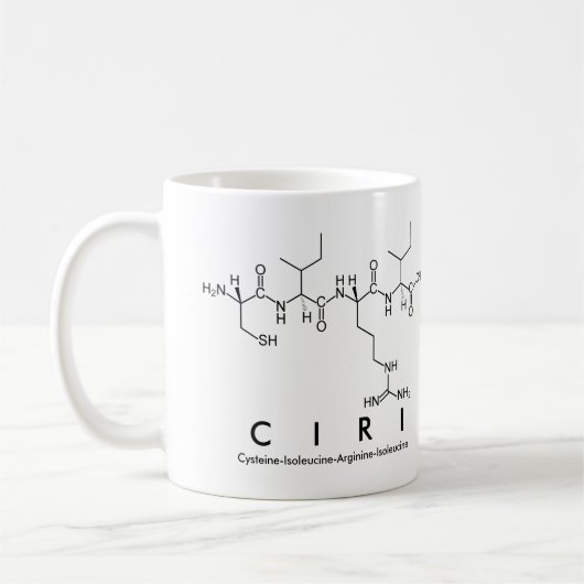 Ciriペプチド名mug コーヒーマグカップ (左)