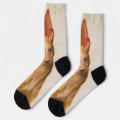 Cirneco dell'Etna's -絵画かわいいオリジナルドッグアート ソックス (左)