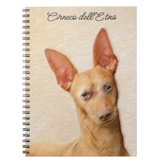 Cirneco dell'Etna's -絵画かわいいオリジナルドッグアート ノートブック (正面)