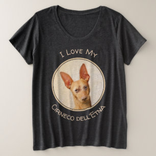 Cirneco dell'Etna's -絵画かわいいオリジナルドッグアート プラスサイズTシャツ