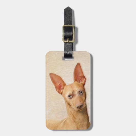 Cirneco dell'Etna's -絵画かわいいオリジナルドッグアート ラゲッジタグ (正面縦)