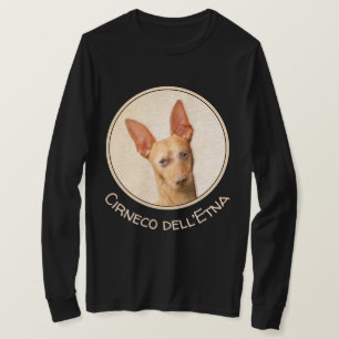 Cirneco dell'Etna's -絵画かわいいオリジナルドッグアート Tシャツ