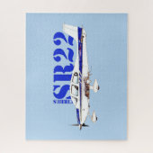 Cirrrus SR22軽航空機デザインのイラストレーション ジグソーパズル (縦)