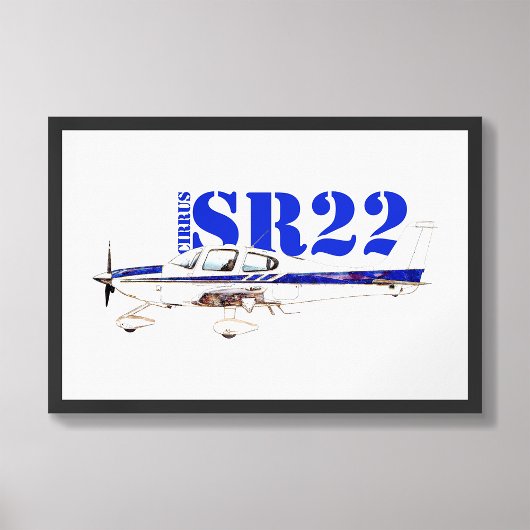 Cirrrus SR22軽航空機デザインのイラストレーション フォトプリント