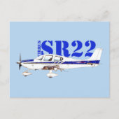 Cirrrus SR22軽航空機デザインのイラストレーション ポストカード (正面)