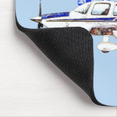 Cirrrus SR22軽航空機デザインのイラストレーション マウスパッド (コーナー)