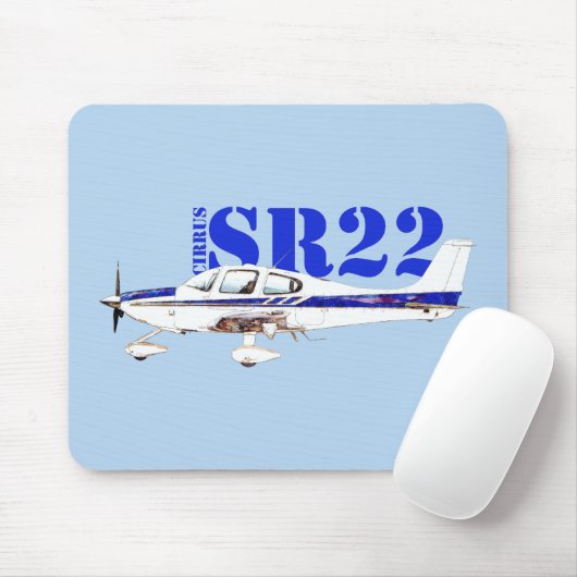 Cirrrus SR22軽航空機デザインのイラストレーション マウスパッド (マウス)