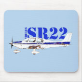 Cirrrus SR22軽航空機デザインのイラストレーション マウスパッド (正面)