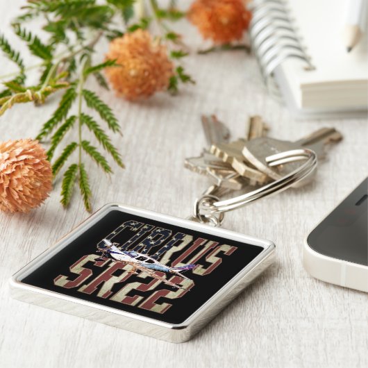 Cirrus SR22航空機ヴィンテージ統一された州国旗 キーホルダー (側面)